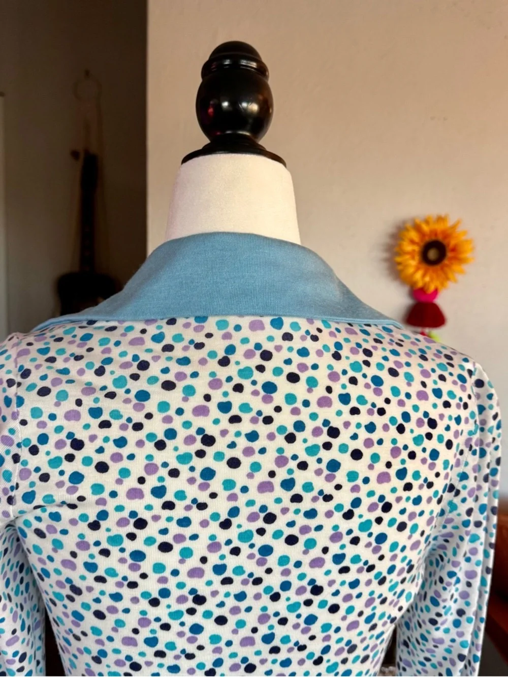 1970s Wendy Originals Top | Disco Polka Dot Long Sleeve - Picture 5 of 10